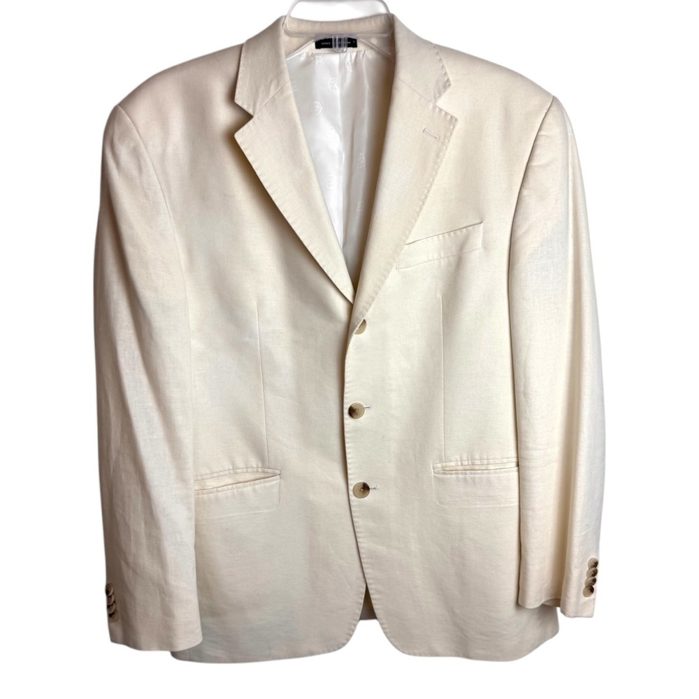 Sean John  Linen Blend 3 Button Blazer Sport Coat Jacket 38S